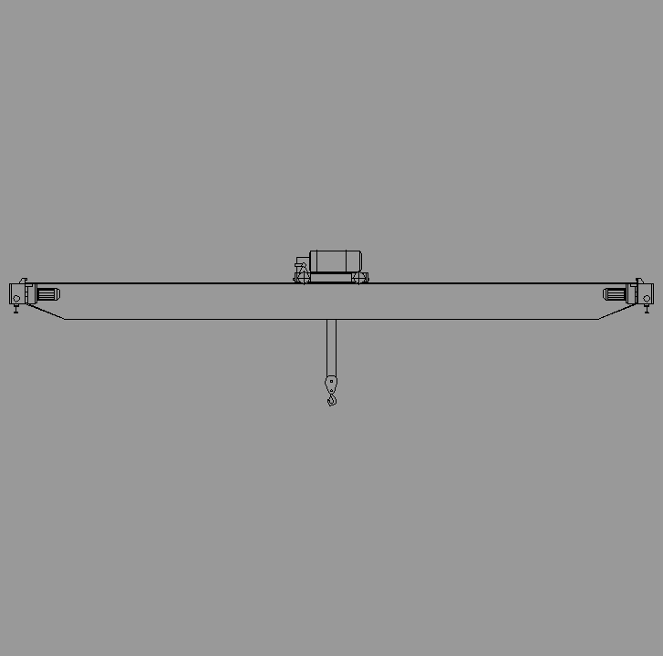 Bloque Autocad Vista de Grúa Puente 03 en Alzado